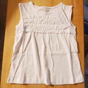 Child's A.T.U.N. White Aylla Ruffle Sleeveless Top--size 3-4 years